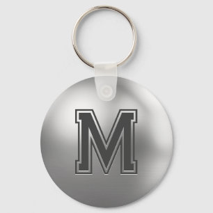 Custom Monogram Brushed Metal Cool Keychain