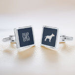 Custom Monogram Bull Terrier Dog Breed Cufflinks<br><div class="desc">Personalize this fun dog breed design with a monogram to make it the perfect one of a kind gift for dog owners and enthusiasts. 

Looking for a different color? No problem! Simply click the "Customize" button and select the background color of your choice.</div>