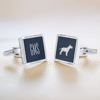 Custom Monogram Bull Terrier Dog Breed Cufflinks