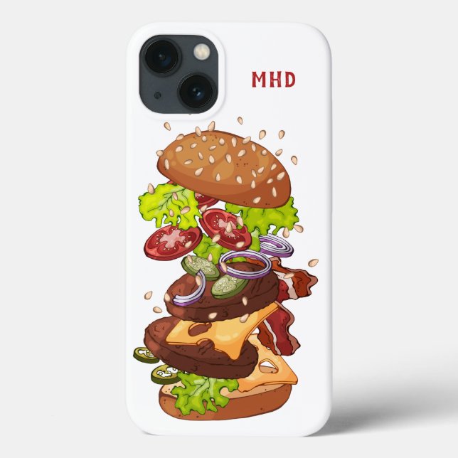 Custom Monogram Burger phone cases (Back)