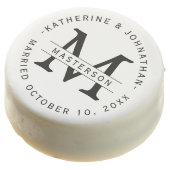 Custom Monogram Business Reception Chocolate Covered Oreo (Angled)