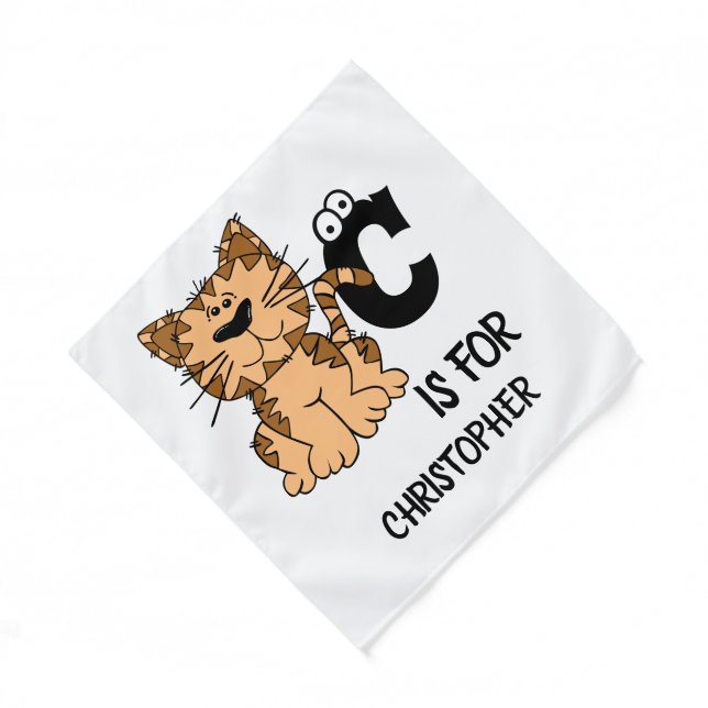 Custom monogram C is for Cats cute kitty kitten Bandana (Front)