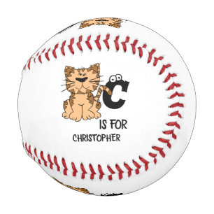 Custom monogram C is for Cats cute kitty kitten Baseball