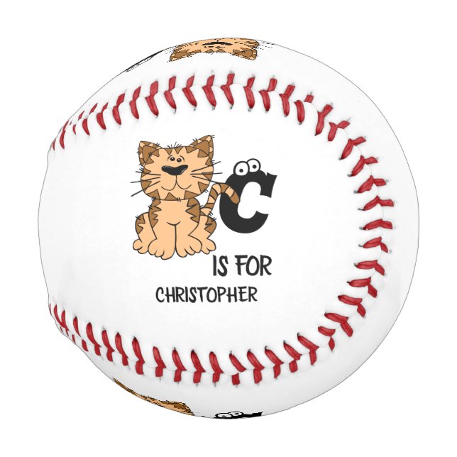 Custom monogram C is for Cats cute kitty kitten Baseball (Front Right)