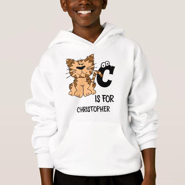Custom monogram C is for Cats cute kitty kitten Hoodie (Front)