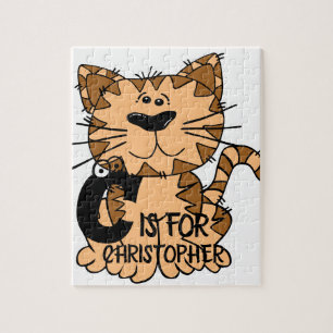 Custom monogram C is for Cats cute kitty kitten Jigsaw Puzzle