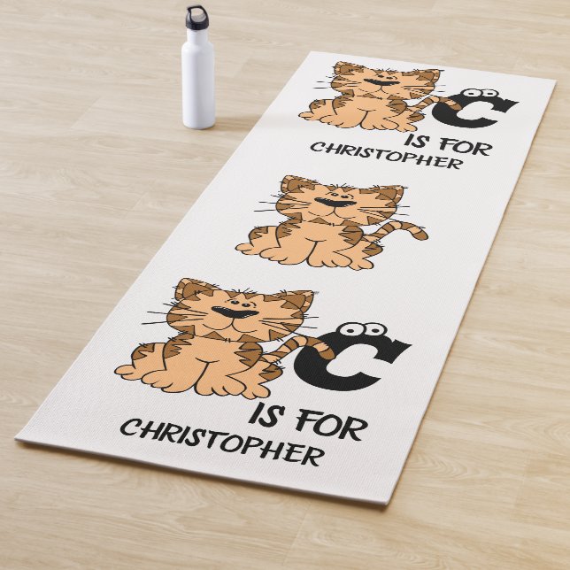 Custom monogram C is for Cats cute kitty kitten Yoga Mat (In Situ)