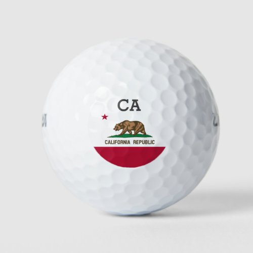 Custom monogram California Republic state flag Golf Balls