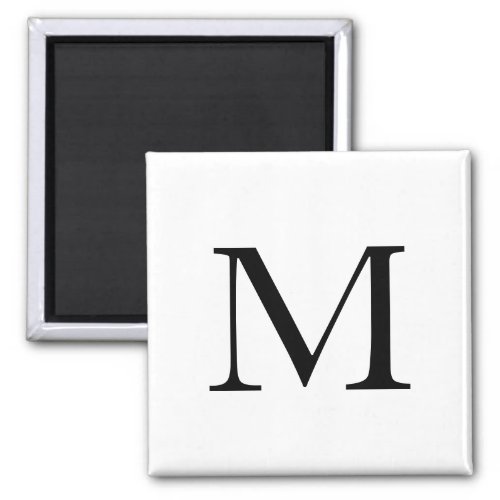 Custom Monogram Calligraphy 2 Inch Square Magnet