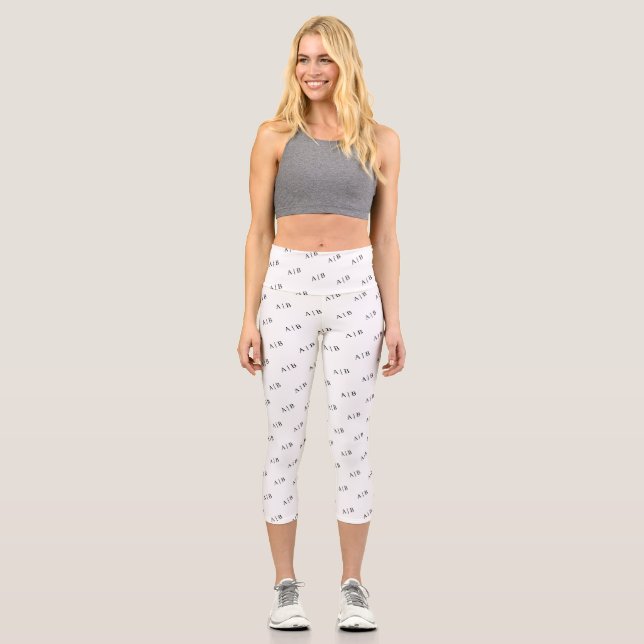 Custom Monogram Capri Leggings (Front)
