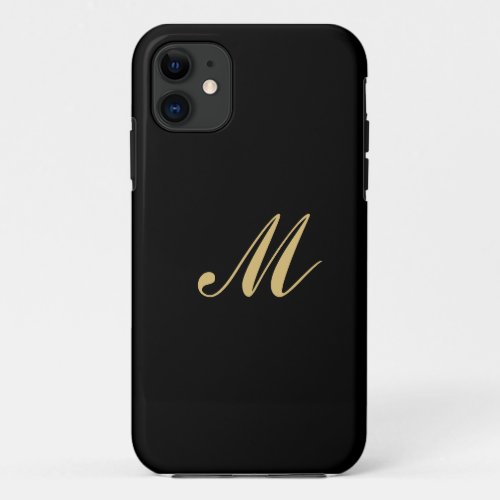 Custom Monogram Case iphone black gold
