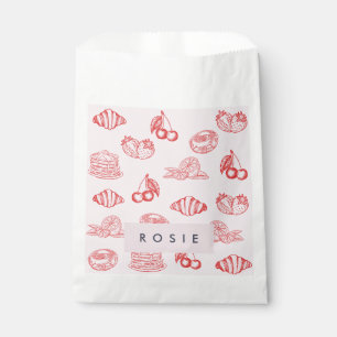 Custom Monogram Charming Girly Cherry Strawberry Favor Bag