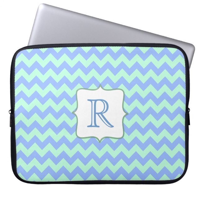 Custom Monogram Chevron Laptop Case (Front)