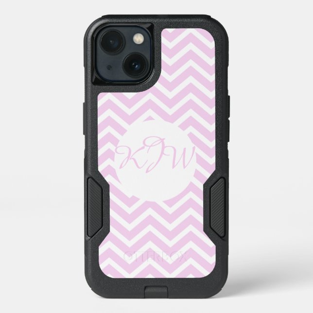 Custom Monogram Chevron Otterbox iPhone Case (Back)