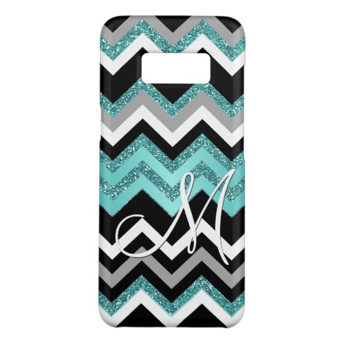 Custom Monogram Chic Retro Chevron Zigzag Pattern Case_Mate Samsung Galaxy S8 Case