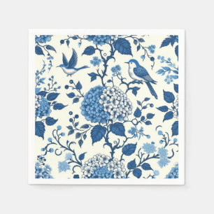 Custom Monogram Chinoiserie Blue and White Napkins