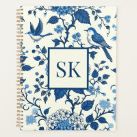 Custom Monogram Chinoiserie Blue and White