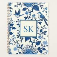 Custom Monogram Chinoiserie Chic, Hydrangeas