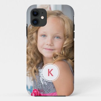 Custom Monogram Circle Personalized Photo Template Iphone 11 Case by red_dress at Zazzle