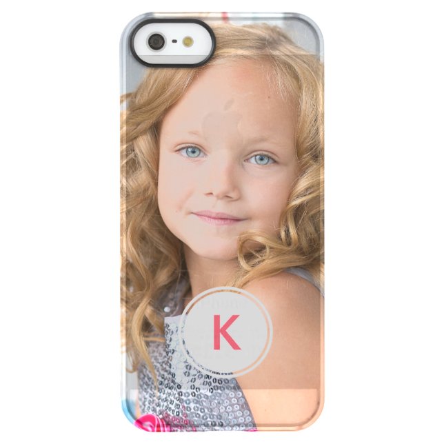 Custom Monogram Circle Personalized Photo Template Uncommon iPhone Case (Back)