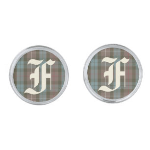 Custom Monogram Clan Fraser Ancient Hunting Tartan Cufflinks
