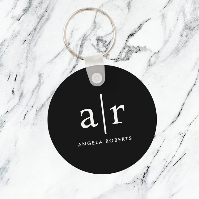 Custom Monogram | Classic Black Keychain (Creator Uploaded)