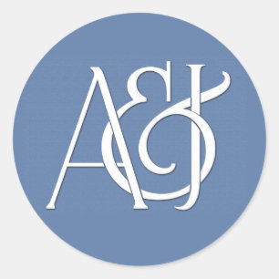 custom monogram classic round sticker