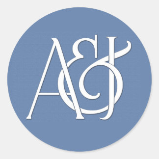 custom monogram classic round sticker