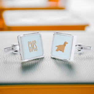 Custom Monogram Cocker Spaniel Dog Breed Cufflinks