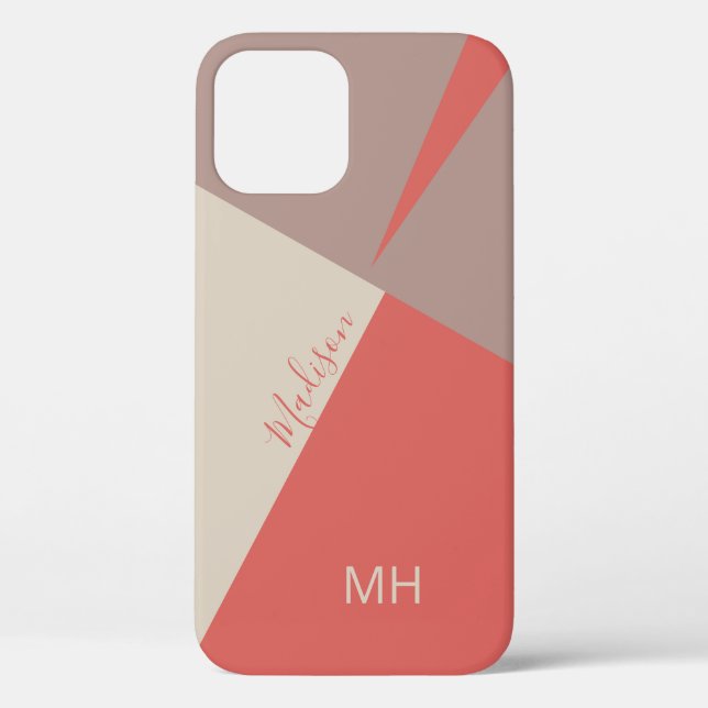 Custom monogram Color Blocks phone cases (Back)