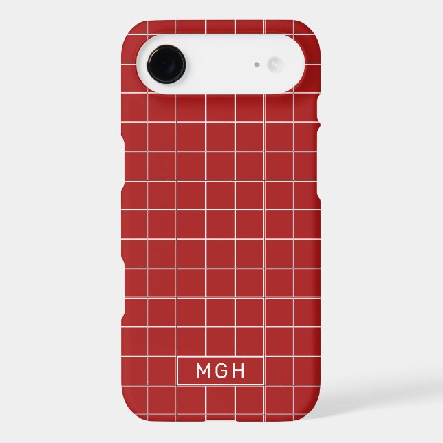 Custom Monogram & Color Geometric Pattern Case-Mate iPhone Case (Back)