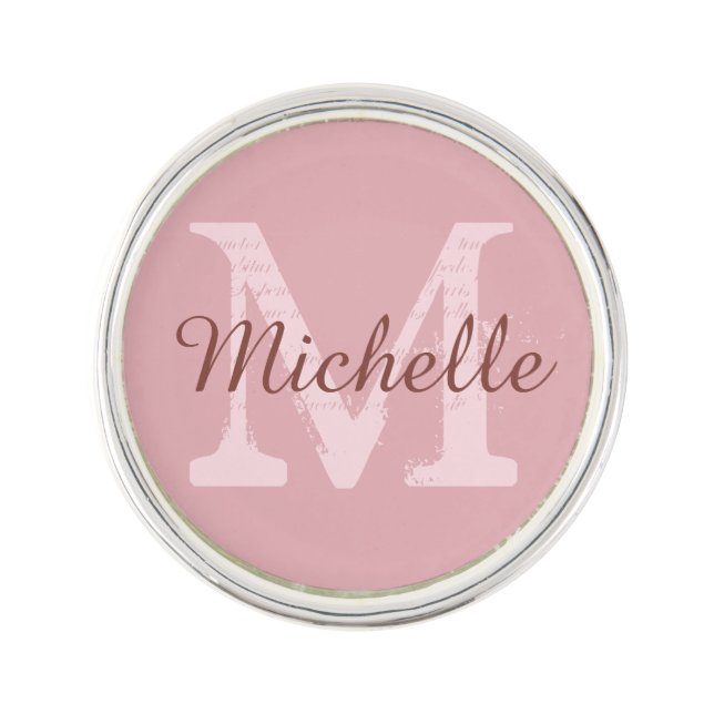 Custom monogram & color lapel pin (Front)