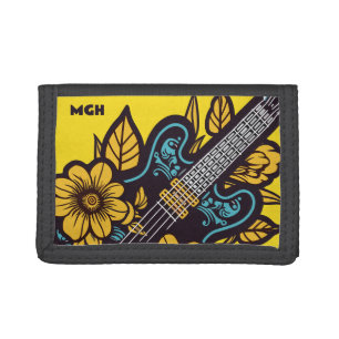 Custom Monogram & Color Ukulele Tri-fold Wallet
