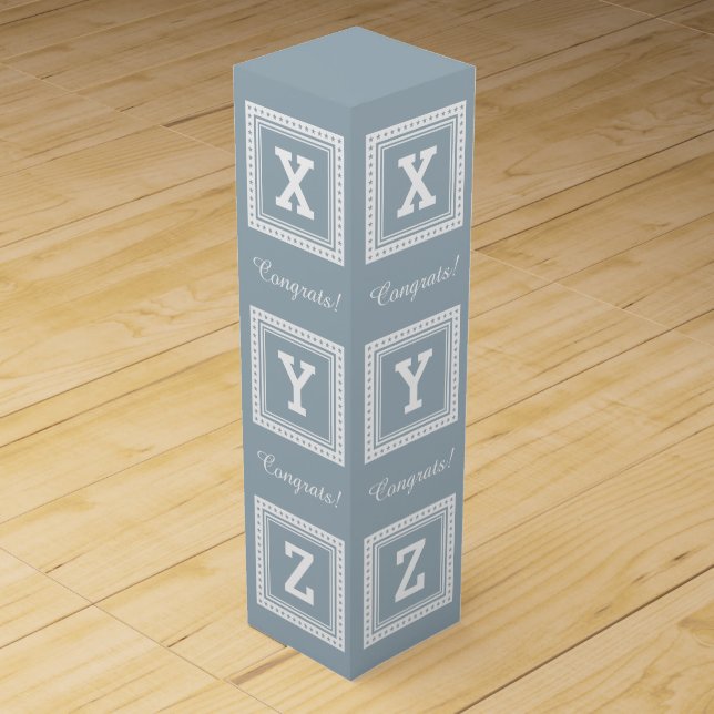 Custom monogram & color wine gift box (Front)