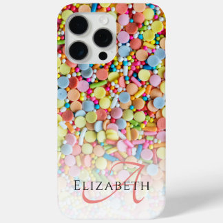 Custom Monogram Colorful Candy Ombre iPhone 15 Pro Max Case