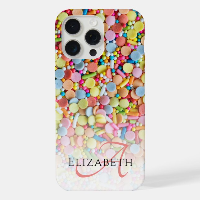 Custom Monogram Colorful Candy Ombre Iphone Case (Back)