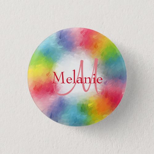 Custom Monogram Colorful Template Add Your Text Button