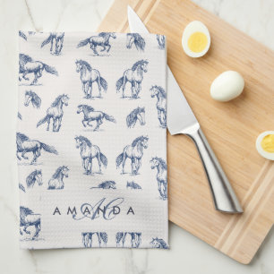 Custom Monogram Coquette Cute Girly Pink Feminine  Kitchen Towel