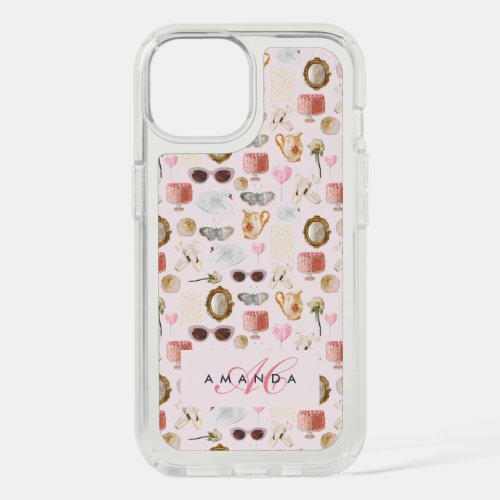 Custom Monogram Coquette Cute Girly Pink Feminine  iPhone 15 Case