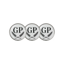 Custom monogram crest logo golf ball markers