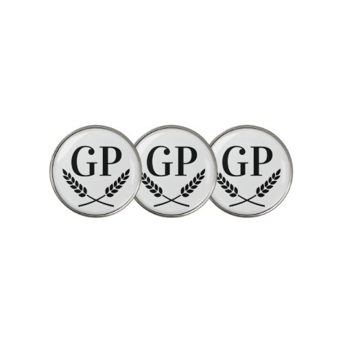 Custom monogram crest logo golf ball markers