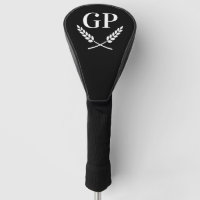 Custom monogram crest logo golf driver cover sock