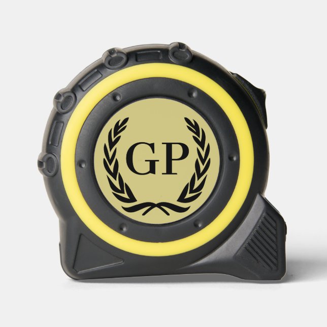 Custom monogram crest logo  tape measure (Front)