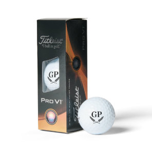 Custom monogram crest logo Titleist Pro V1 Golf Balls