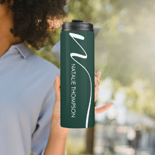 Custom Monogram Customized With Name Emerald Green Thermal Tumbler