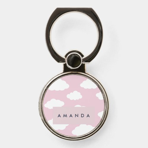 Custom Monogram Cute Girly Blue Cloud Gifts Phone Ring Stand