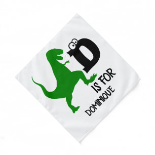 Custom monogram D is for Dinosaur cute T Rex Bandana