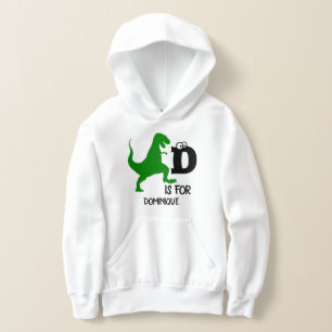 Custom monogram D is for Dinosaur cute T Rex Hoodie