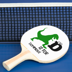 Custom monogram D is for Dinosaur cute T Rex Ping Pong Paddle