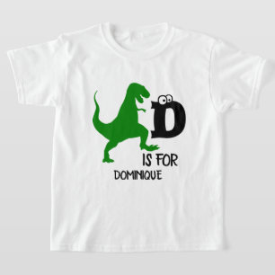Custom monogram D is for Dinosaur cute T Rex T-Shirt